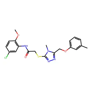 N-(5-chloro-2-methoxyphenyl)-2-({4-methyl-5-[(3-methylphenoxy)methyl]-4H-1,2,4-triazol-3-yl}sulfanyl)acetamide structure