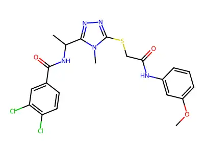 3,4-dichloro-N-{1-[5-({2-[(3-methoxyphenyl)amino]-2-oxoethyl}sulfanyl)-4-methyl-4H-1,2,4-triazol-3-yl]ethyl}benzamide structure