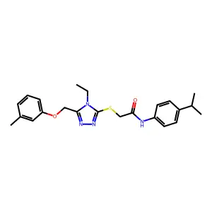 2-({4-ethyl-5-[(3-methylphenoxy)methyl]-4H-1,2,4-triazol-3-yl}sulfanyl)-N-[4-(propan-2-yl)phenyl]acetamide structure