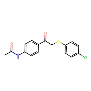 N-[4-[2-(4-chlorophenyl)sulfanylacetyl]phenyl]acetamide structure