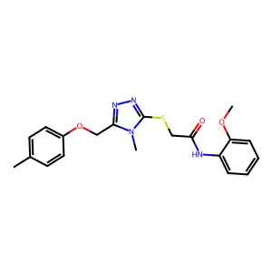 N-(2-methoxyphenyl)-2-({4-methyl-5-[(4-methylphenoxy)methyl]-4H-1,2,4-triazol-3-yl}sulfanyl)acetamide structure