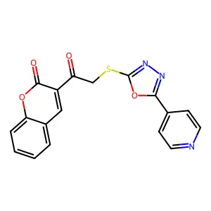 3-[2-[(5-Pyridin-4-yl-1,3,4-oxadiazol-2-yl)sulfanyl]acetyl]chromen-2-one structure