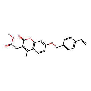 Methyl 2-[7-[(4-ethenylphenyl)methoxy]-4-methyl-2-oxochromen-3-yl]acetate structure