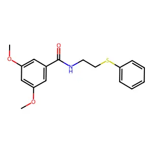 3,5-dimethoxy-N-[2-(phenylsulfanyl)ethyl]benzamide structure