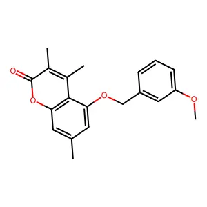 5-[(3-methoxybenzyl)oxy]-3,4,7-trimethyl-2H-chromen-2-one structure