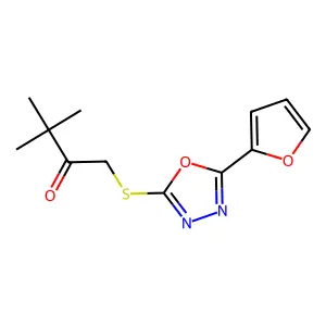 1-[[5-(Furan-2-yl)-1,3,4-oxadiazol-2-yl]sulfanyl]-3,3-dimethylbutan-2-one structure
