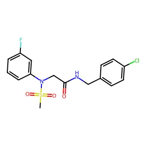 N-[(4-chlorophenyl)methyl]-2-(3-fluoro-N-methylsulfonylanilino)acetamide structure