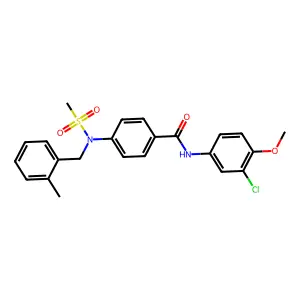 N-(3-chloro-4-methoxyphenyl)-4-[(2-methylbenzyl)(methylsulfonyl)amino]benzamide structure