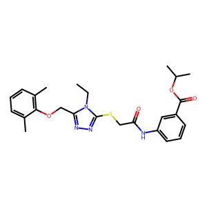 propan-2-yl 3-{[({5-[(2,6-dimethylphenoxy)methyl]-4-ethyl-4H-1,2,4-triazol-3-yl}sulfanyl)acetyl]amino}benzoate structure