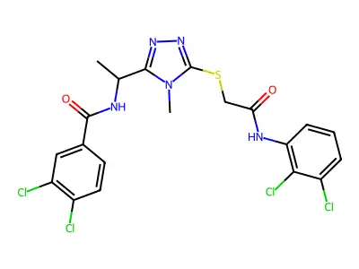 3,4-dichloro-N-{1-[5-({2-[(2,3-dichlorophenyl)amino]-2-oxoethyl}sulfanyl)-4-methyl-4H-1,2,4-triazol-3-yl]ethyl}benzamide structure