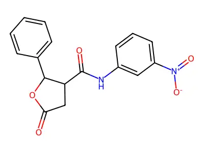 N-(3-nitrophenyl)-5-oxo-2-phenyloxolane-3-carboxamide structure