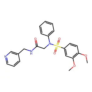 2-(N-(3,4-dimethoxyphenyl)sulfonylanilino)-N-(pyridin-3-ylmethyl)acetamide structure
