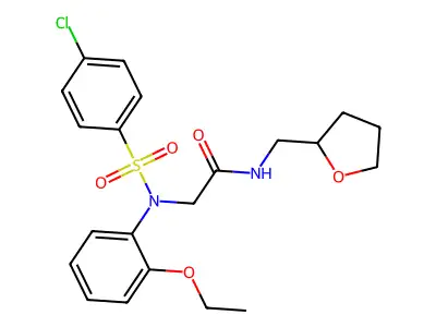 2-(N-(4-chlorophenyl)sulfonyl-2-ethoxyanilino)-N-(oxolan-2-ylmethyl)acetamide structure