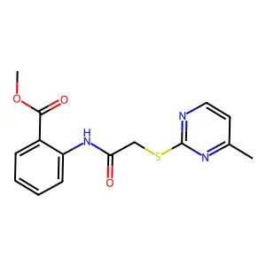 Methyl 2-({[(4-methyl-2-pyrimidinyl)thio]acetyl}amino)benzoate structure