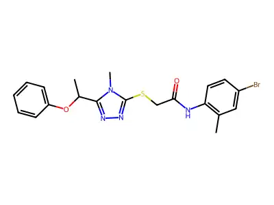 N-(4-bromo-2-methylphenyl)-2-[[4-methyl-5-(1-phenoxyethyl)-1,2,4-triazol-3-yl]sulfanyl]acetamide structure
