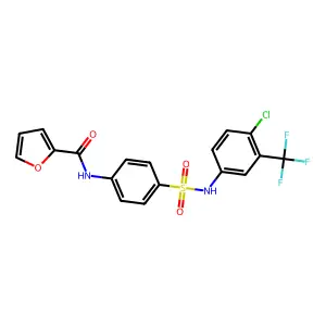 N-(4-{[4-chloro-3-(trifluoromethyl)phenyl]sulfamoyl}phenyl)furan-2-carboxamide structure