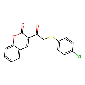 3-{[(4-chlorophenyl)sulfanyl]acetyl}-2H-chromen-2-one structure