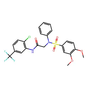 N-[2-chloro-5-(trifluoromethyl)phenyl]-2-(N-(3,4-dimethoxyphenyl)sulfonylanilino)acetamide structure