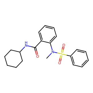 N-cyclohexyl-2-[methyl(phenylsulfonyl)amino]benzamide structure