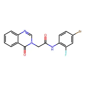 N-(4-bromo-2-fluorophenyl)-2-(4-oxoquinazolin-3-yl)acetamide structure