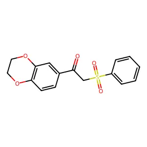 1-(2,3-Dihydro-1,4-benzodioxin-6-yl)-2-(phenylsulfonyl)ethanone structure