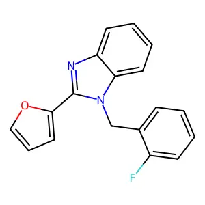 1-[(2-fluorophenyl)methyl]-2-(furan-2-yl)-1H-1,3-benzodiazole structure