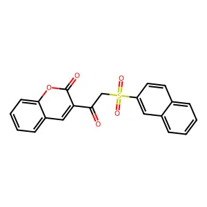 3-[2-(2-Naphthalenylsulfonyl)-1-oxoethyl]-1-benzopyran-2-one structure