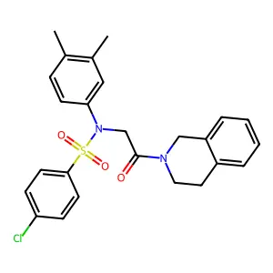 4-chloro-N-[2-(3,4-dihydro-1H-isoquinolin-2-yl)-2-oxoethyl]-N-(3,4-dimethylphenyl)benzenesulfonamide structure