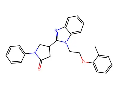 4-{1-[2-(2-Methylphenoxy)ethyl]benzimidazol-2-yl}-1-phenylpyrrolidin-2-one structure