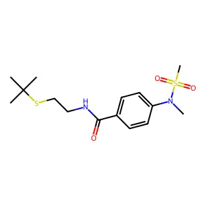 N-(2-tert-butylsulfanylethyl)-4-[methyl(methylsulfonyl)amino]benzamide structure