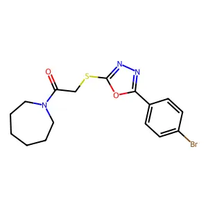 1-(Azepan-1-yl)-2-[[5-(4-bromophenyl)-1,3,4-oxadiazol-2-yl]sulfanyl]ethanone structure