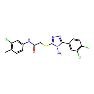 2-[[4-amino-5-(3,4-dichlorophenyl)-1,2,4-triazol-3-yl]sulfanyl]-N-(3-chloro-4-methylphenyl)acetamide structure