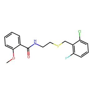 N-{2-[(2-chloro-6-fluorobenzyl)sulfanyl]ethyl}-2-methoxybenzamide structure