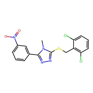 3-[(2,6-Dichlorophenyl)methylsulfanyl]-4-methyl-5-(3-nitrophenyl)-1,2,4-triazole structure