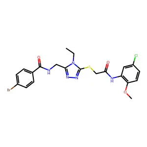 4-bromo-N-[[5-[2-(5-chloro-2-methoxyanilino)-2-oxoethyl]sulfanyl-4-ethyl-1,2,4-triazol-3-yl]methyl]benzamide structure