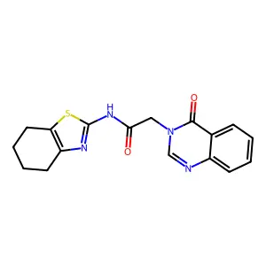 2-(4-oxoquinazolin-3-yl)-N-(4,5,6,7-tetrahydro-1,3-benzothiazol-2-yl)acetamide structure