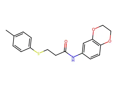 N-(2,3-dihydro-1,4-benzodioxin-6-yl)-3-(4-methylphenyl)sulfanylpropanamide structure