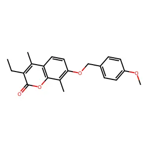 3-ethyl-7-[(4-methoxybenzyl)oxy]-4,8-dimethyl-2H-chromen-2-one structure
