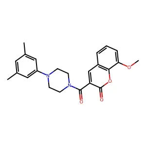 Chromen-2-one, 3-[4-(3,5-dimethylphenyl)piperazine-1-carbonyl]-8-methoxy- structure