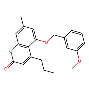 5-[(3-methoxybenzyl)oxy]-7-methyl-4-propyl-2H-chromen-2-one structure
