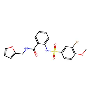 2-[(3-bromo-4-methoxyphenyl)sulfonylamino]-N-(furan-2-ylmethyl)benzamide structure