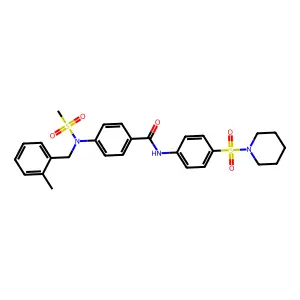4-[(2-methylbenzyl)(methylsulfonyl)amino]-N-[4-(piperidin-1-ylsulfonyl)phenyl]benzamide structure