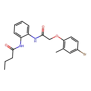 N-[2-[[2-(4-bromo-2-methylphenoxy)acetyl]amino]phenyl]butanamide structure