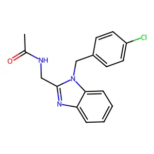 N-[[1-[(4-chlorophenyl)methyl]benzimidazol-2-yl]methyl]acetamide structure