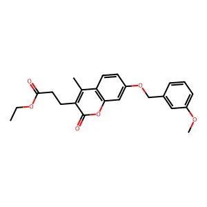 ethyl 3-{7-[(3-methoxybenzyl)oxy]-4-methyl-2-oxo-2H-chromen-3-yl}propanoate structure