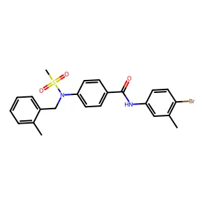 N-(4-bromo-3-methylphenyl)-4-[(2-methylbenzyl)(methylsulfonyl)amino]benzamide structure