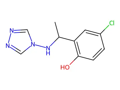 4-chloro-2-[1-(1H-1,2,4-triazol-4-ium-4-ylamino)ethyl]phenolate structure