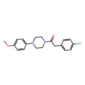 2-(4-Chlorophenyl)-1-[4-(4-methoxyphenyl)piperazin-1-yl]ethanone structure
