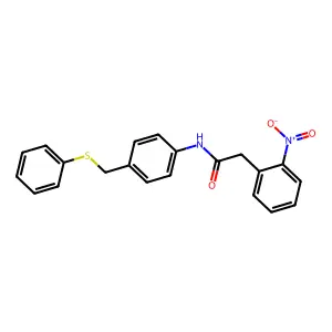 2-(2-nitrophenyl)-N-[4-(phenylsulfanylmethyl)phenyl]acetamide structure