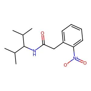 N-(2,4-dimethylpentan-3-yl)-2-(2-nitrophenyl)acetamide structure